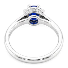 Blue Sapphire Round Ring Prong Style 1.25 Carats White Gold 14K