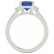 Blue Sapphire Solitaire Ring 2 Carats Basket Set Emerald Cut Jewellery