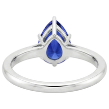 natural pear sapphire 4ct ring side angle