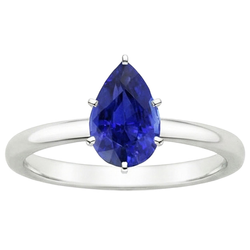 Natural Sapphire Ring 4ct - White Gold 14K