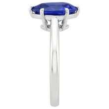 natural pear sapphire 4ct ring on white background