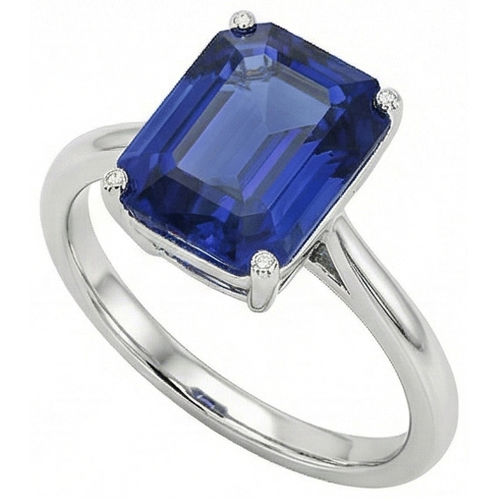 natural emerald sapphire 1.50ct ring front view