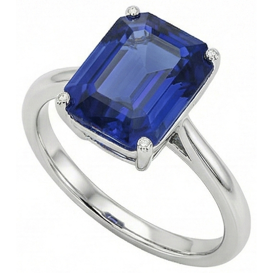 natural emerald sapphire 1.50ct ring front view