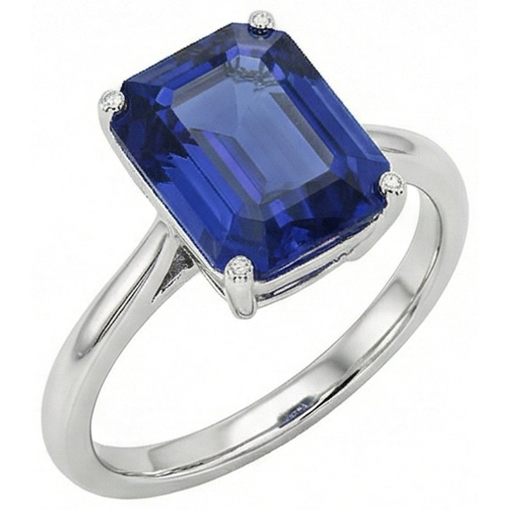 natural emerald sapphire 1.50ct ring close up detail