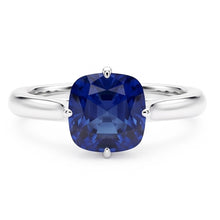 Blue Sapphire Solitaire Ring White Gold 14K Jewellery 2 Carats