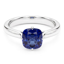 Blue Sapphire Solitaire Ring White Gold 14K Jewellery 2 Carats