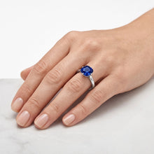 Blue Sapphire Solitaire Ring White Gold 14K Jewellery 2 Carats