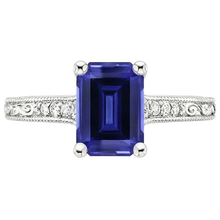 natural emerald sapphire 3.50ct ring profile view