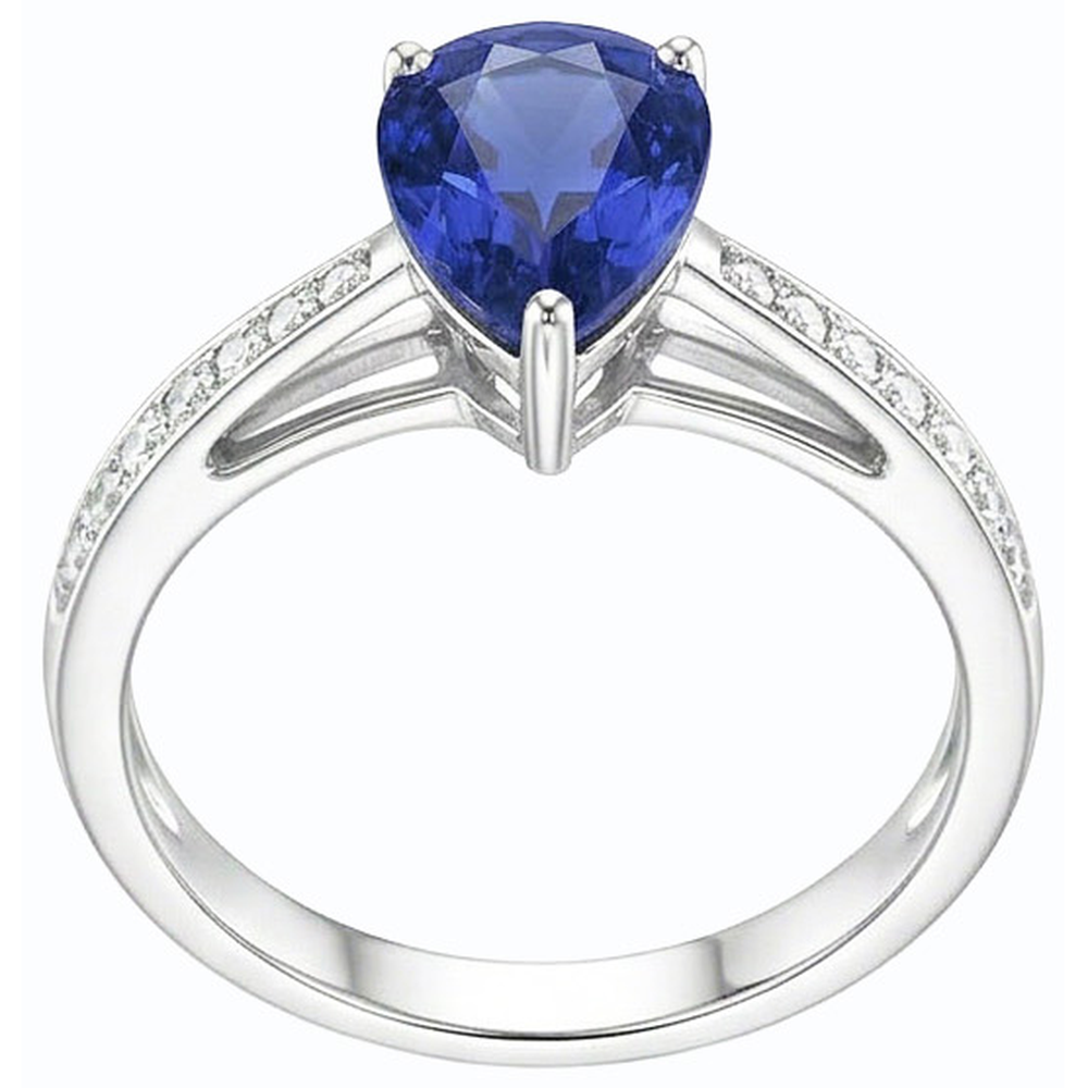 natural round sapphire 2.50ct ring side angle
