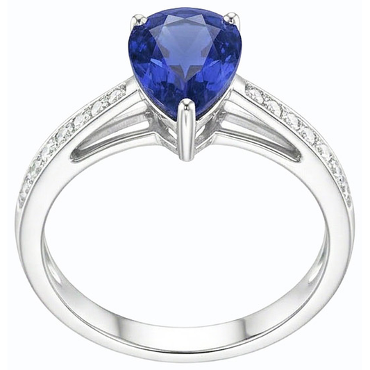 natural round sapphire 2.50ct ring side angle