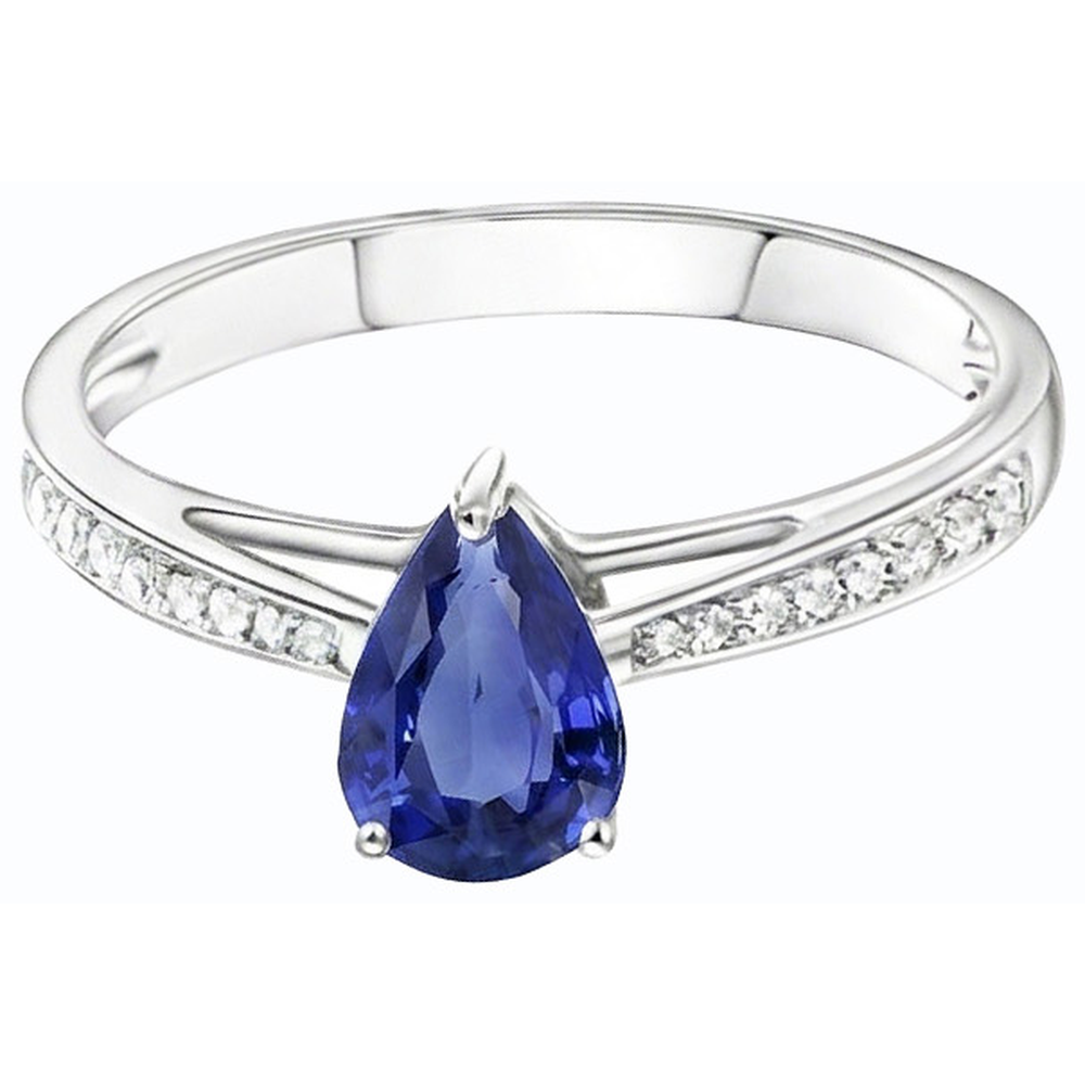 natural round sapphire 2.50ct ring close up detail