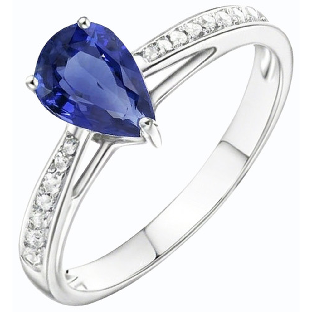 natural round sapphire 2.50ct ring top view
