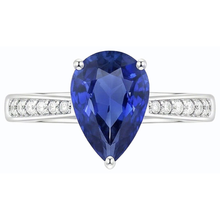 natural round sapphire 2.50ct ring profile view