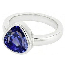 Blue Sapphire Solitaire Trillion Shaped Ring Bezel Set 2 Carats