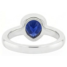 Blue Sapphire Solitaire Trillion Shaped Ring Bezel Set 2 Carats