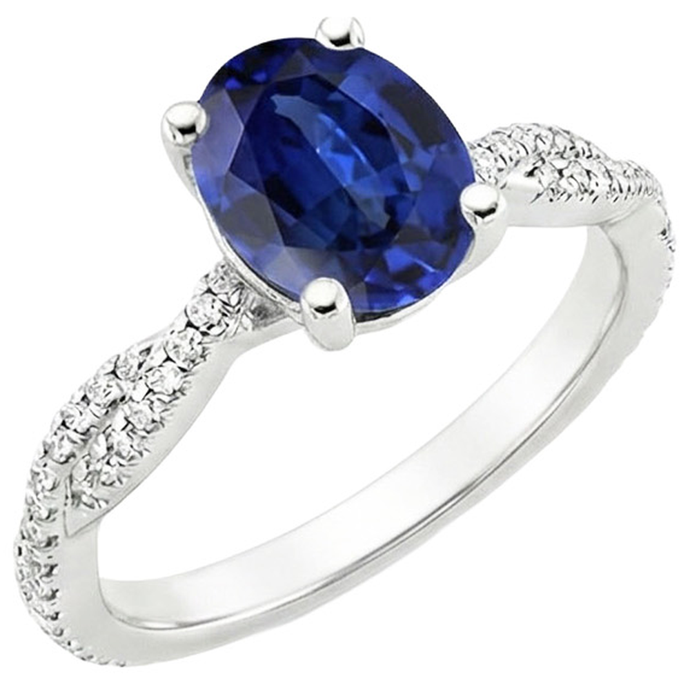 natural round sapphire 3.50ct ring side angle