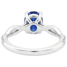 natural round sapphire 3.50ct ring top view