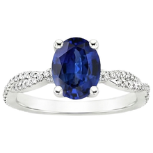 natural round sapphire 3.50ct ring profile view