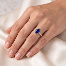 Blue Sapphire Solitaire With Natural Earth Mined Diamond Accents Gemstone Ring 3 Carats