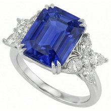 natural emerald sapphire 3ct ring side angle