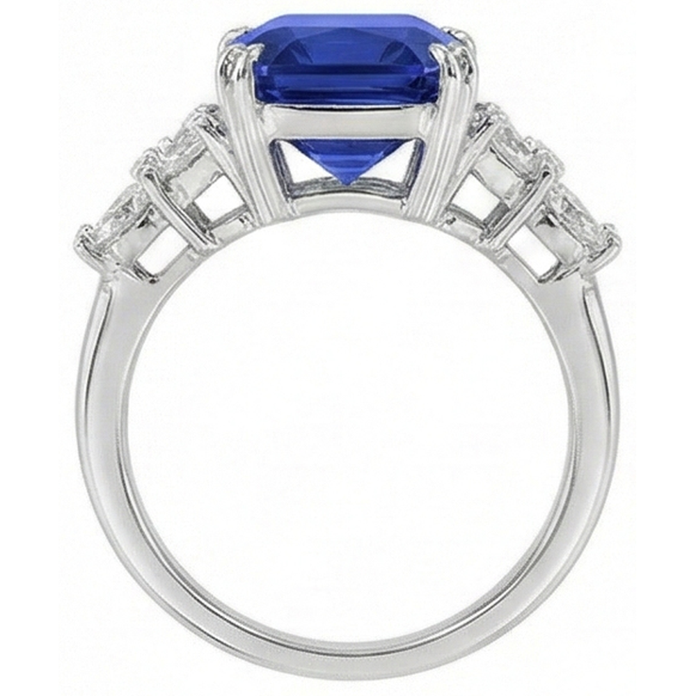 natural emerald sapphire 3ct ring top view