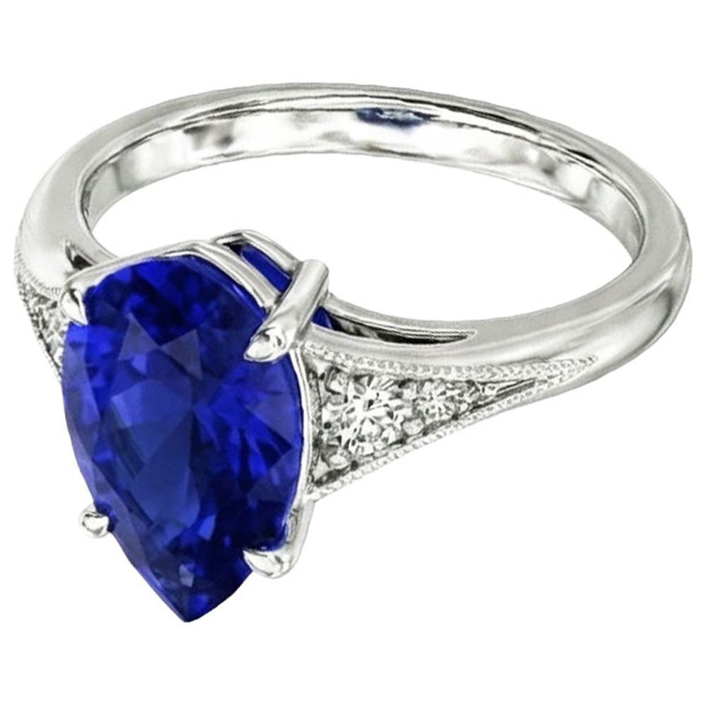 natural round sapphire 2.75ct ring side angle