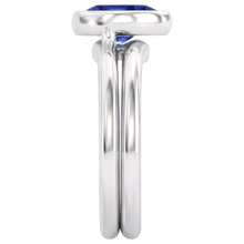 Pear Cut Cornflower Blue Sapphire ring in 14K White Gold – angle view