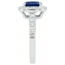 Blue Sapphire With Natural Earth Mined Diamonds 3.50 Ct Anniversary Ring White Gold 14K