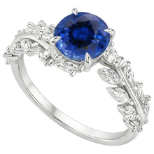 Blue Sapphire & Marquise Natural Earth Mined Diamond Ring 3 Carats New