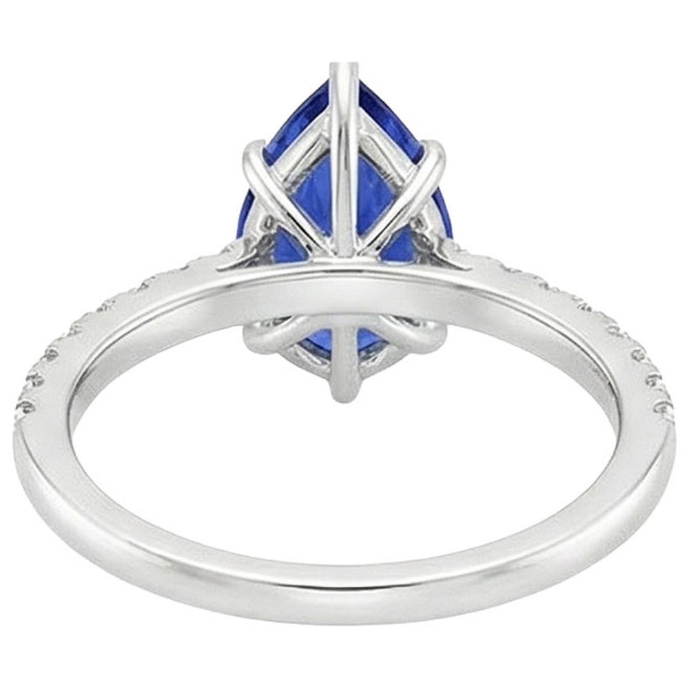natural round sapphire 5ct ring side angle