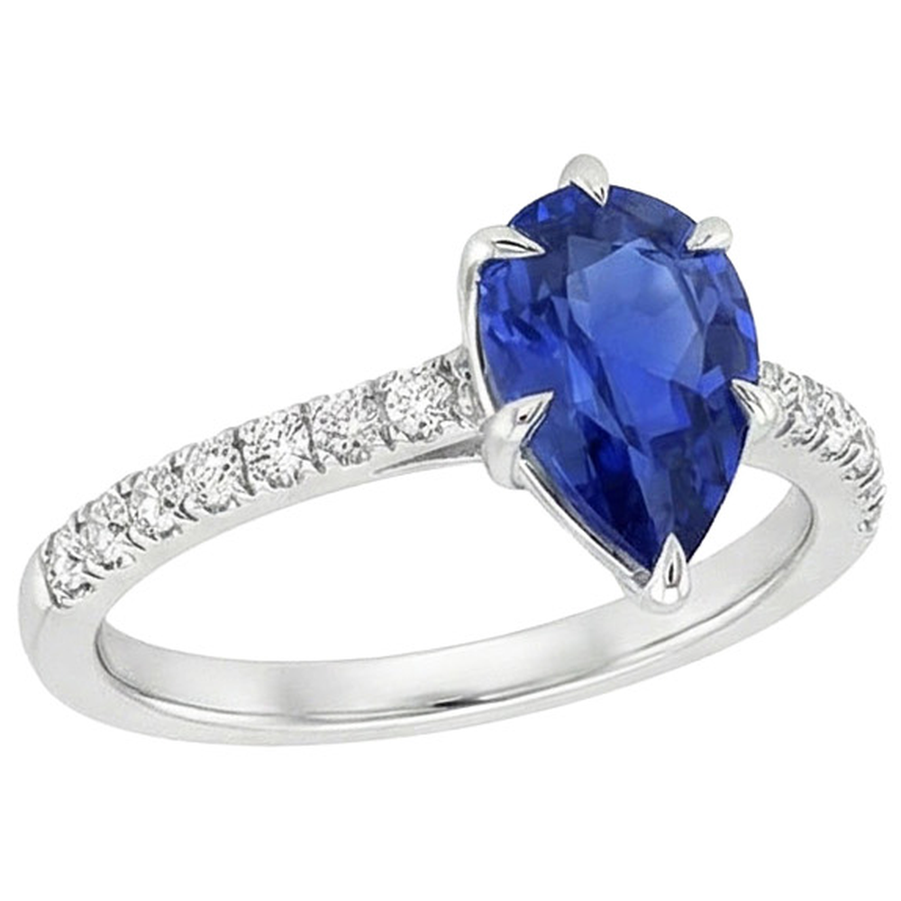 natural round sapphire 5ct ring top view