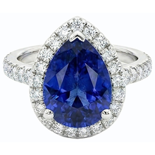 natural round sapphire 3.50ct ring side angle