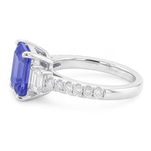 Blue Sapphire & Natural Earth Mined Diamond Ring 3 Stone Style & Accents 3.50 Carats