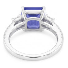 Blue Sapphire & Natural Earth Mined Diamond Ring 3 Stone Style & Accents 3.50 Carats