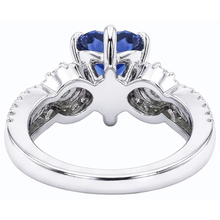 Blue Sapphire & Natural Earth Mined Diamond Ring 4.50 Carats White Gold 14K Jewellery