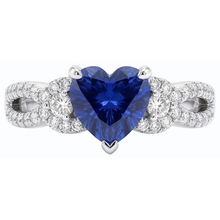 Blue Sapphire & Natural Earth Mined Diamond Ring 4.50 Carats White Gold 14K Jewellery