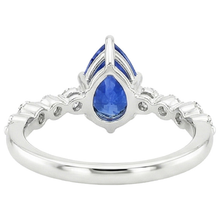 Blue Sapphire & Round Natural Earth Mined DIAMOND ( NOT LAB GROWN ) Engagement Ring With Accents 4.25 Carats