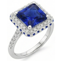 natural round sapphire 5.5ct ring side angle
