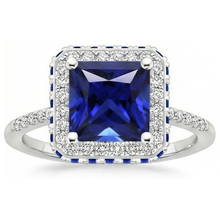 natural round sapphire 5.5ct ring close up detail