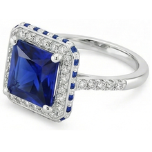 natural round sapphire 5.5ct ring top view