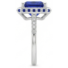 natural round sapphire 5.5ct ring profile view