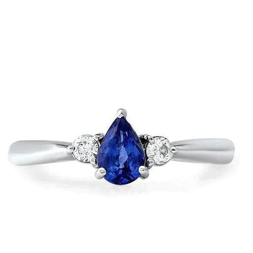 Blue Shappire Diamond Wedding Ring