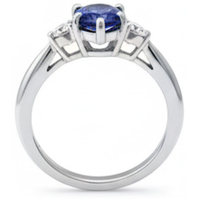 Blue Shappire Natural Earth Mined Diamond Wedding Ring