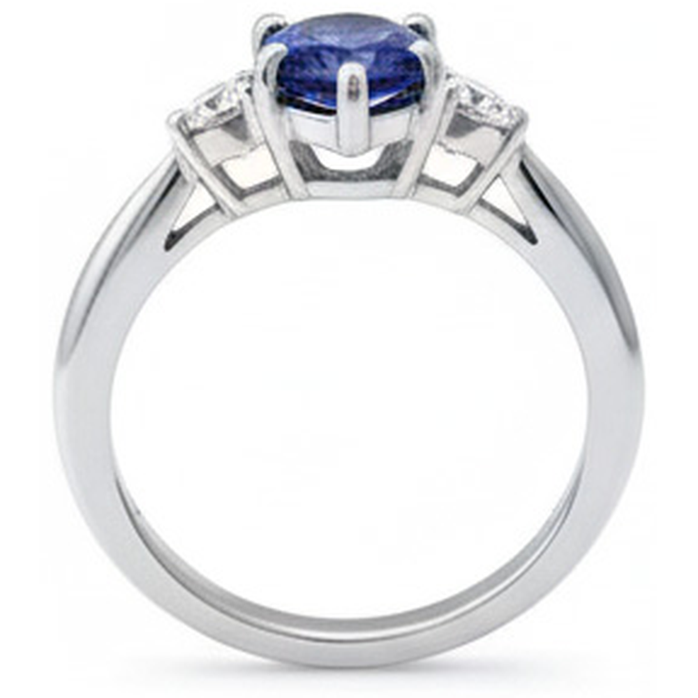 Blue Shappire Natural Earth Mined Diamond Wedding Ring
