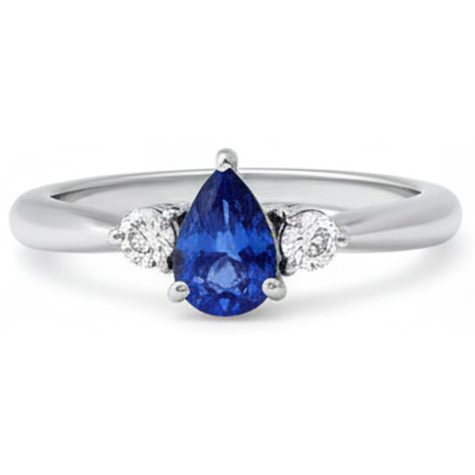 natural round sapphire 1.50ct ring side angle