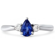 Blue Shappire Natural Earth Mined Diamond Wedding Ring