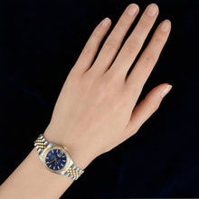 Blue Stick Dial Watch Rolex Ss & Gold Jubilee Brace Fluted Bezel