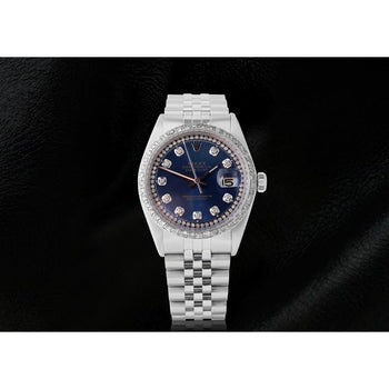 Blue String Diamond Dial Bezel Rolex Watch Dj Ss Jubilee Bracelet QUICK SET