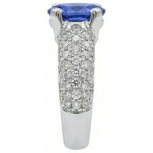 Blue Tanzanite Gemstone And Natural Earth Mined Diamond Ring 2.5 Ct Gold 14K