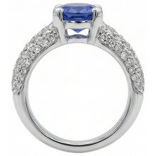 Blue Tanzanite Gemstone And Natural Earth Mined Diamond Ring 2.5 Ct Gold 14K
